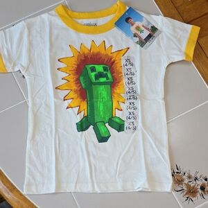 Kids Green and Yellow Graphic Tee Minecraft Nwt. Boys Size 4/5